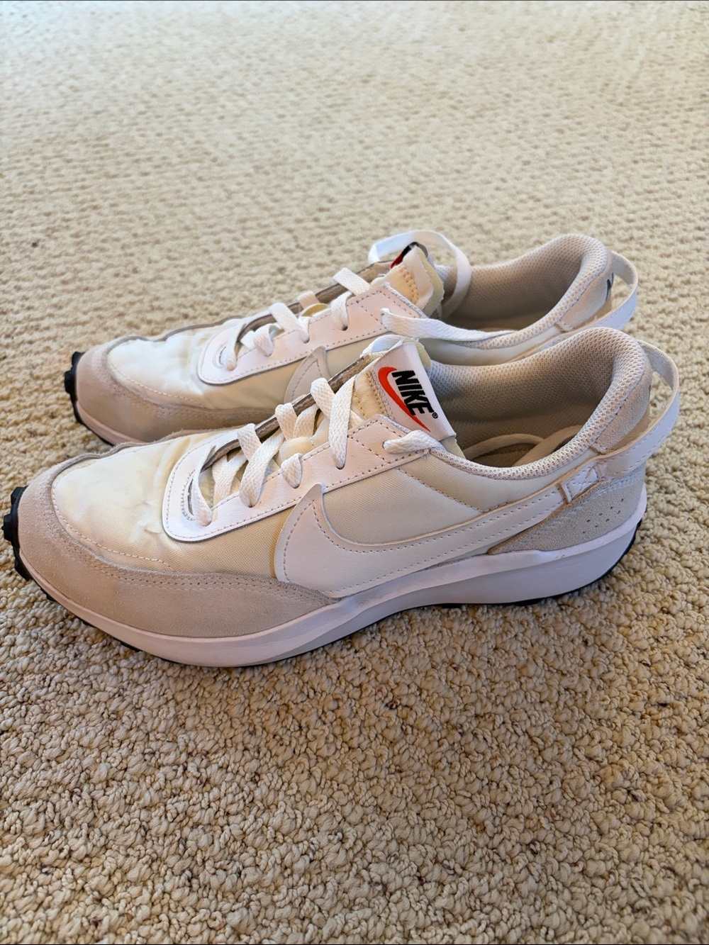 Nike Women’s White/Sail Low-Top Sneakers with Orange Logo